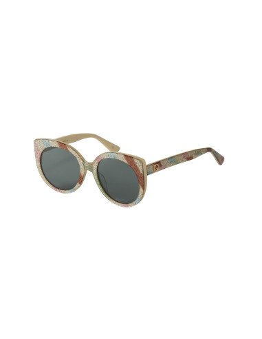 Gucci Gg0325S 004 Round Acetato Blanco Brillante Gris Original | Su...