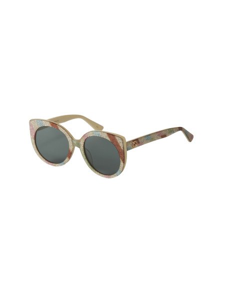 Gucci Gg0325S 004 Round Acetato Blanco Brillante Gris Original | Su...