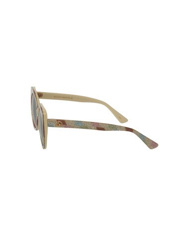 Gucci Gg0325S 004 Round Acetato Blanco Brillante Gris Original | Su...
