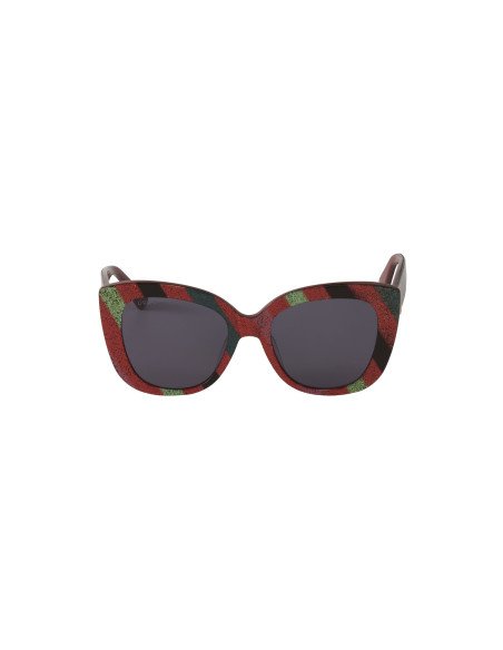 Gucci Gg0327S 005 Square Overseized Rojo Azul Negro | Sunnies.uno