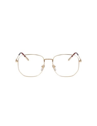Gucci GG0396O 002 Hexagonal Dorado Blanco rojo Original | Sunnies.uno