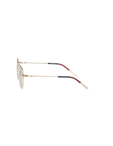 Gucci GG0396O 002 Hexagonal Dorado Blanco rojo Original | Sunnies.uno