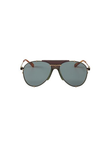 Gucci Gg0740S 004 Aviator Metal Rosa Transparente Dorado | Sunnies.uno