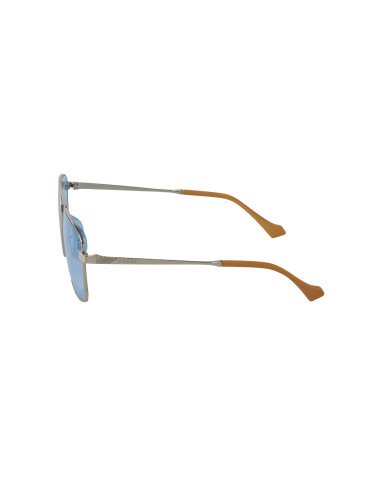 Gucci GG0743S 003 Aviator Square Metal Azul transparente Plata | Su...