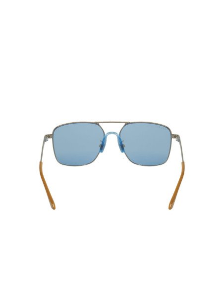 Gucci GG0743S 003 Aviator Square Metal Azul transparente Plata | Su...