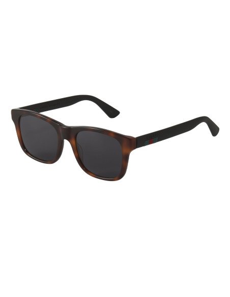 Gucci Gg0008S 006 Square Shape Acetato Carey negro Mate | Sunnies.uno