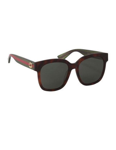 Gucci GG0034S 003 Square Shape Carey Verde Rojo Original