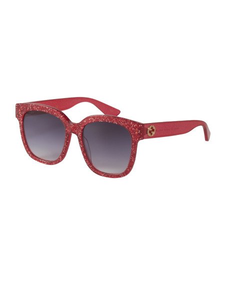 Gucci GG0034S 006 Square Shape Pink Glitter Original