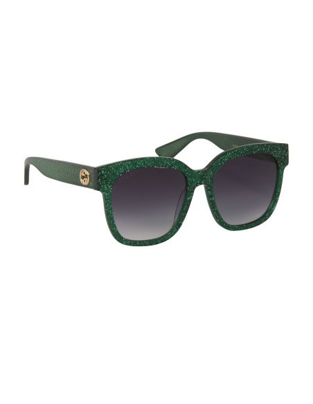 Gucci GG0034S 007 Square Shape Green Glitter Original