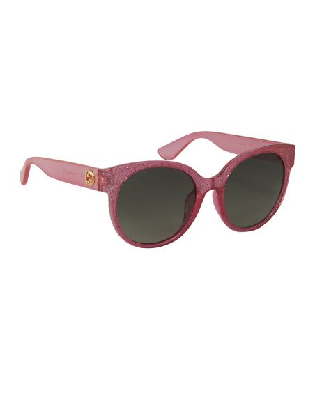 Gucci Gg0035s 005 Round Shape Rosa Brillante Gris degradado | Sunni...