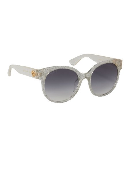 Gucci Gg0035s 007 Round Shape Transparente Brillante Gris degradado...
