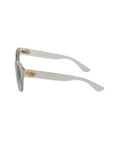 Gucci Gg0035s 007 Round Shape Transparente Brillante Gris degradado...