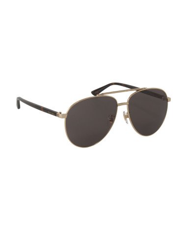 Gucci Gg0043SA 002 Aviator Metal Shape Gris Dorado Original