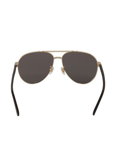 Gucci Gg0043SA 002 Aviator Metal Shape Gris Dorado Original
