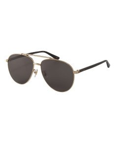 Gucci Gg0043SA 002 Aviator Metal Shape Gris Dorado Original