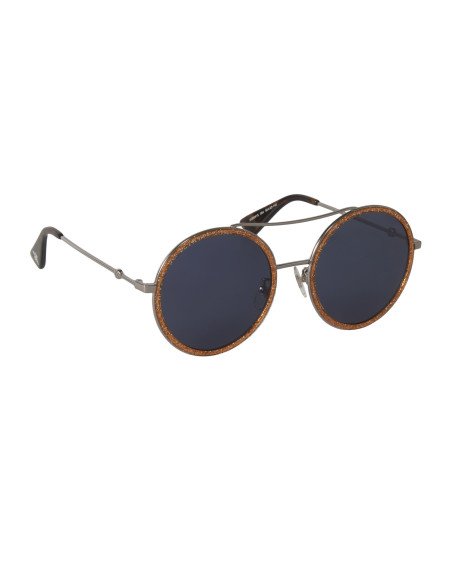 Gucci Gg0061s 004 Round Double Bridge Naranja Gris Original | Sunni...