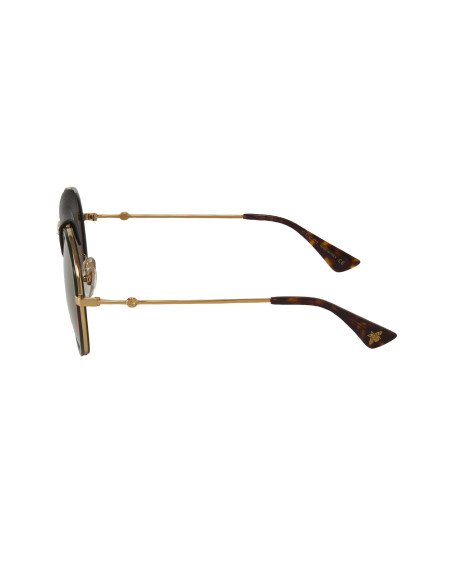 Gucci Gg0061s 017 Round Double Bridge Negro Clasico Piel  | Sunnies.uno