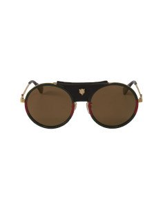 Gucci Gg0061s 017 Round Double Bridge Negro Clasico Piel  | Sunnies.uno 2
