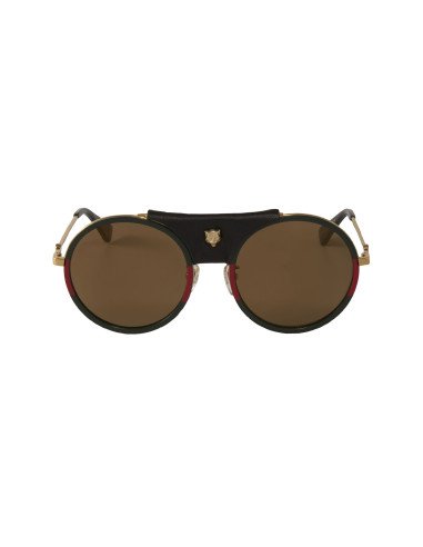 Gucci Gg0061s 017 Round Double Bridge Negro Clasico Piel  | Sunnies.uno