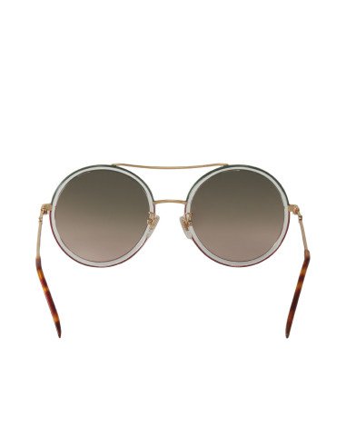 Gucci Gg0061s 022 Round Double Bridge Rosa Degradado Dorado | Sunni...