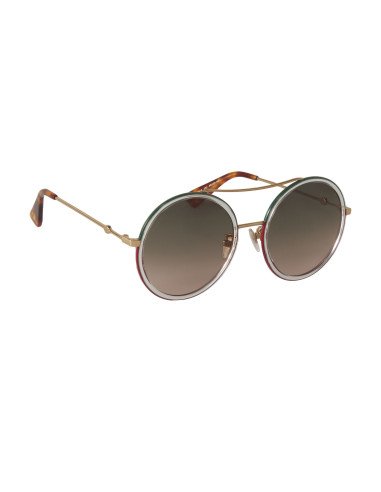 Gucci Gg0061s 022 Round Double Bridge Rosa Degradado Dorado | Sunni...
