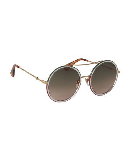 Gucci Gg0061s 022 Round Double Bridge Rosa Degradado Dorado | Sunni...