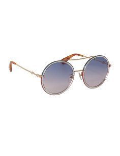 Gucci Gg0061s 023 Round Double Bridge Azul Vino Degradado Dorado | ... 2