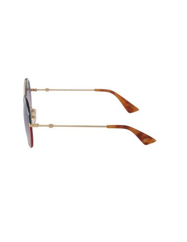 Gucci Gg0061s 023 Round Double Bridge Azul Vino Degradado Dorado | ...