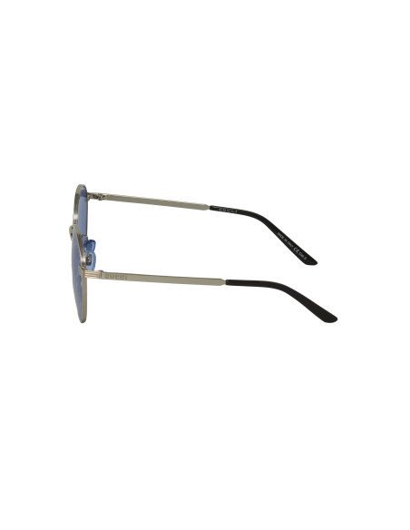 Gucci Gg0944Sa 004 Round Metal Plateado Azul Logo Espejo | Sunnies.uno