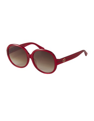Gucci Gg0080sk 003 Round Oval Rojo Vino Degradado Original