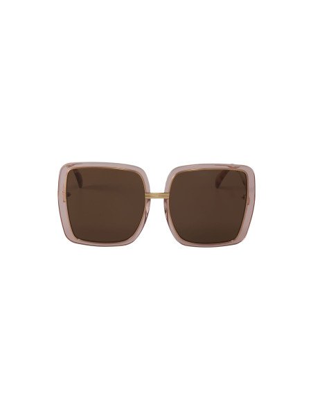 Gucci Gg0903s 002 Square Shape Oversized Rosa transparente Cafe