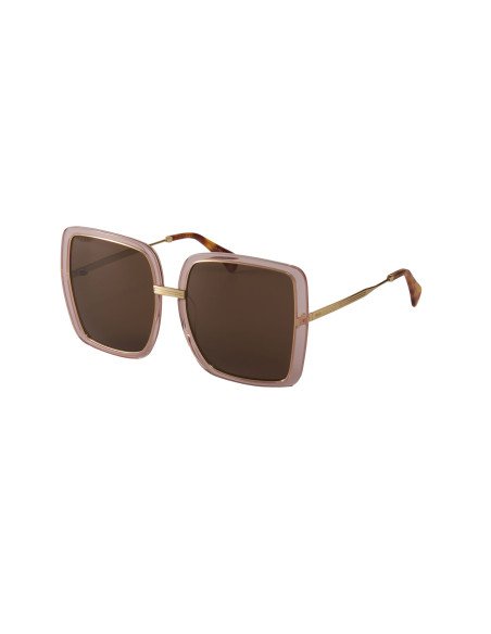 Gucci Gg0903s 002 Square Shape Oversized Rosa transparente Cafe