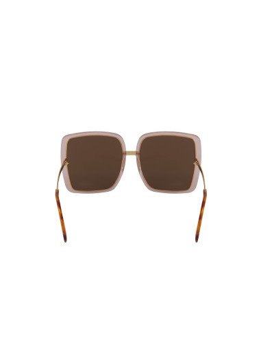 Gucci Gg0903s 002 Square Shape Oversized Rosa transparente Cafe