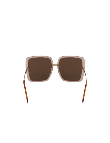 Gucci Gg0903s 002 Square Shape Oversized Rosa transparente Cafe