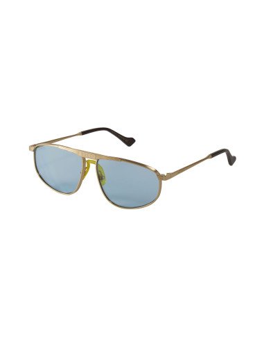 Gucci Gg0841s 003 Aviator Square Azul Dorado Original | Sunnies.uno