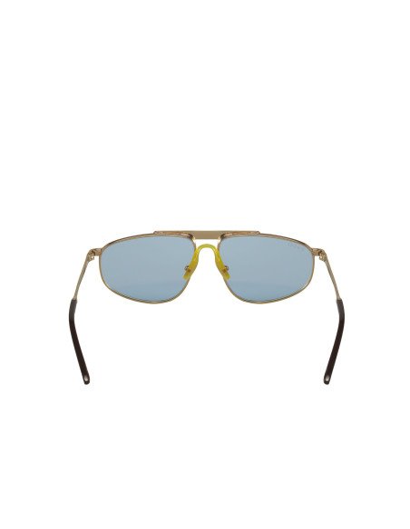 Gucci Gg0841s 003 Aviator Square Azul Dorado Original | Sunnies.uno