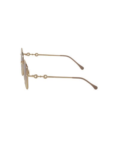 Gucci GG0879S 004 Square Shape Gold Brow Shaded