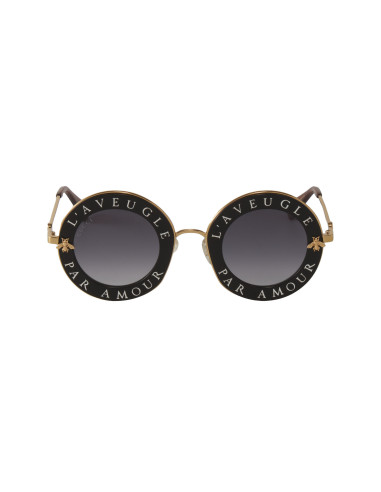 Gucci Gg0113s 001 Round L'aveugle Par Amour Gris Degradado | Sunnie...
