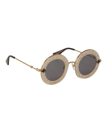 Gucci Gg0113s 003 Round L'aveugle Par Amour Plata Espejo | Sunnies.uno