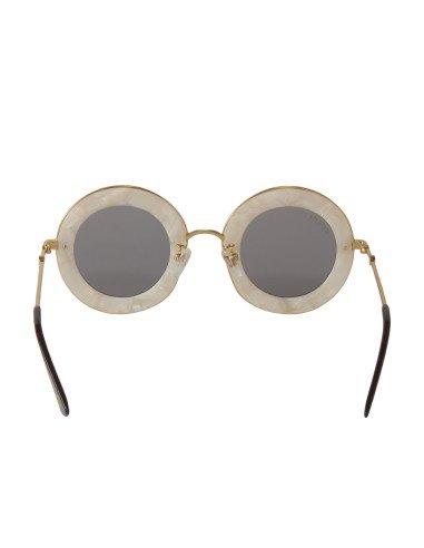 Gucci Gg0113s 003 Round L'aveugle Par Amour Plata Espejo | Sunnies.uno