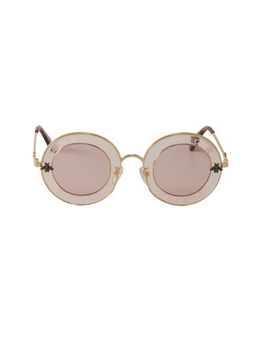 Gucci Gg0113s 004 Round L'aveugle Par Amour Rosa Dorado | Sunn...