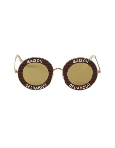 Gucci Gg0113s 007 Round Maison Del' Amour Rojo Amarillo Icon | Sunn...