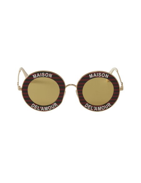 Gucci Gg0113s 007 Round Maison Del' Amour Rojo Amarillo Icon | Sunn...