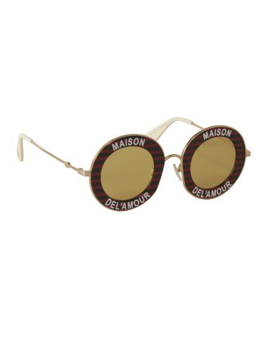 Gucci Gg0113s 007 Round Maison Del' Amour Rojo Amarillo Icon | Sunn...