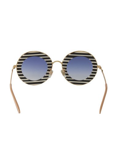 Gucci Gg0113s 008 Round Band Negro Blanco Azul degradado | Sunnies.uno