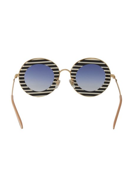 Gucci Gg0113s 008 Round Band Negro Blanco Azul degradado | Sunnies.uno