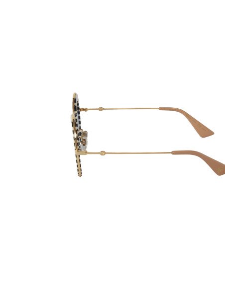 Gucci Gg0113s 008 Round Band Negro Blanco Azul degradado | Sunnies.uno