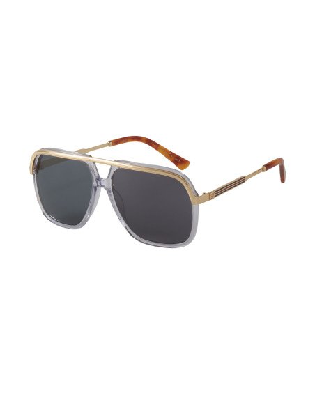 Gucci Gg0200S 004 Aviator Square Metal Gris Dorado | Sunnies.uno