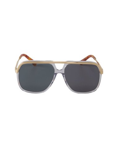 Gucci Gg0200S 004 Aviator Square Metal Gris Dorado | Sunnies.uno