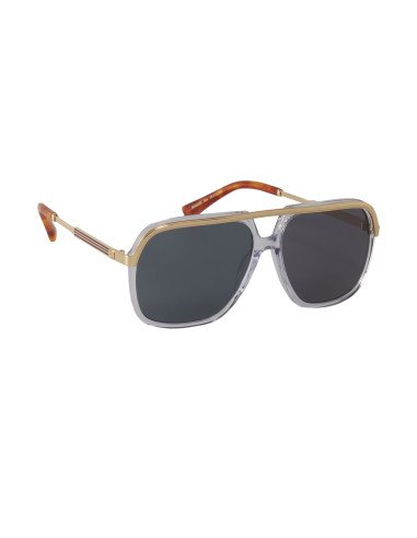 Gucci Gg0200S 004 Aviator Square Metal Gris Dorado | Sunnies.uno